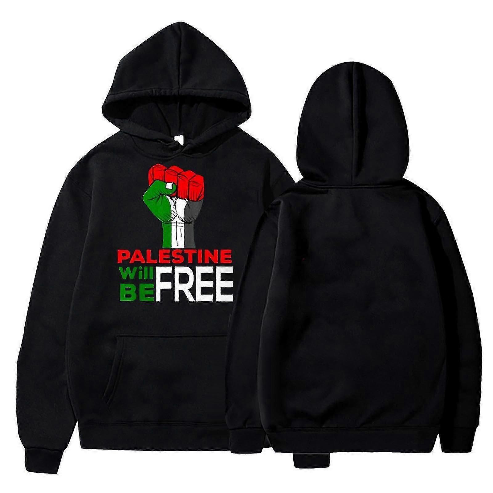 Gratuit Palestine Mode Impression Capuche Pull