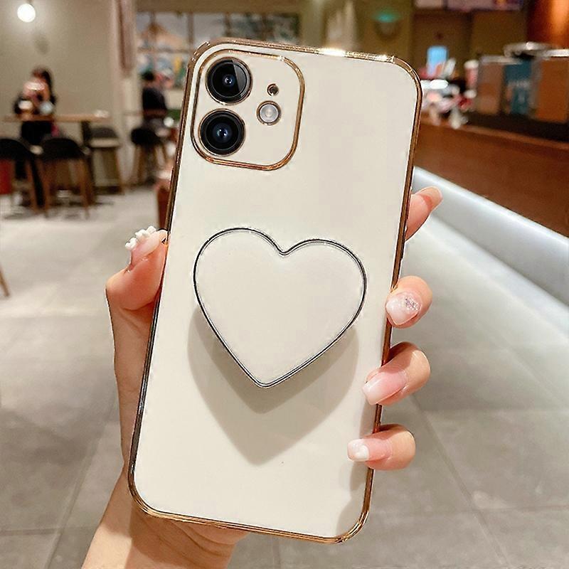 Electroplating Love Heart Holder TPU Phone Case