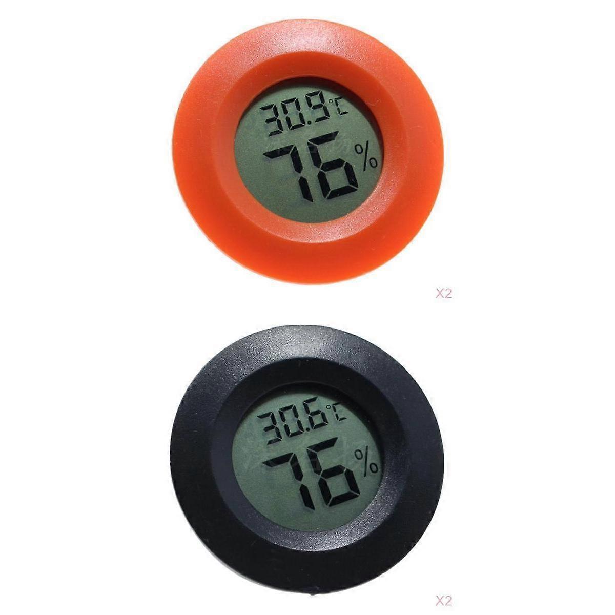 Set of 4 Thermometer Humidity Hygrometer Black+Red Reptile Amphibians Tank