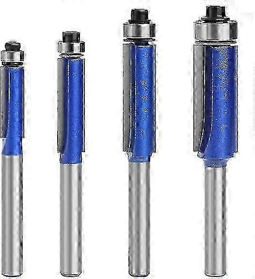 High-Performance 6mm Shank Router Bits - 4pcs Set for Wood Trimming hwy