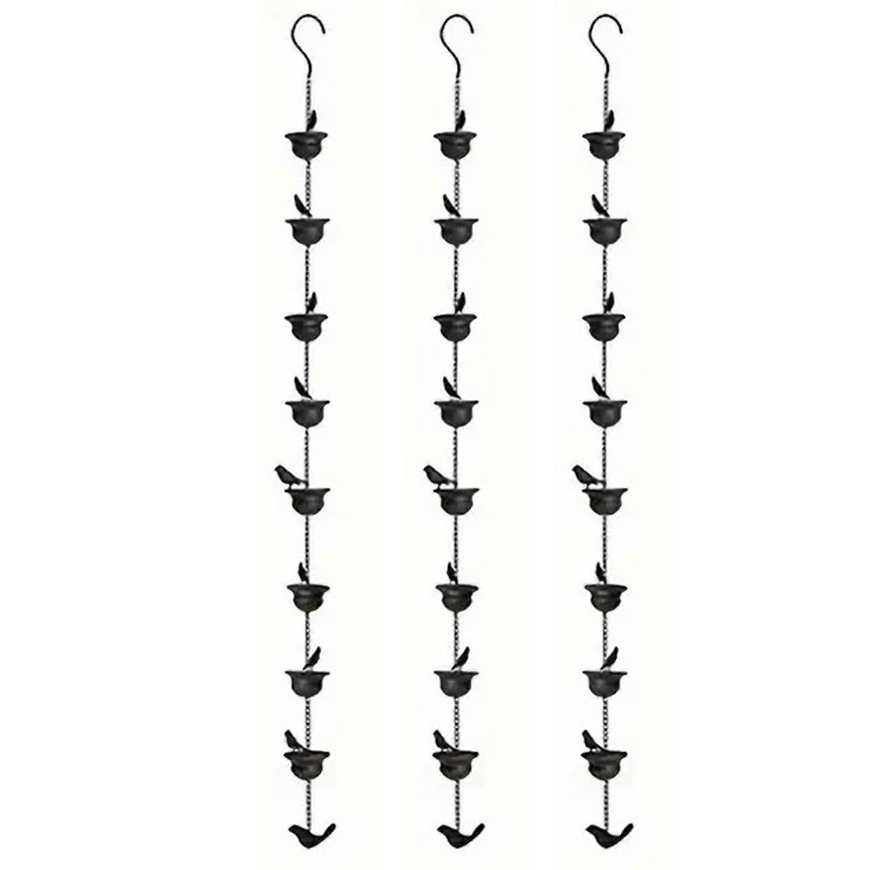 3X gutter cha for roof gutters, Mobile birds on cups, rain games, 7.8 feet, rain games with fixed hanger and birds Ref: 3754