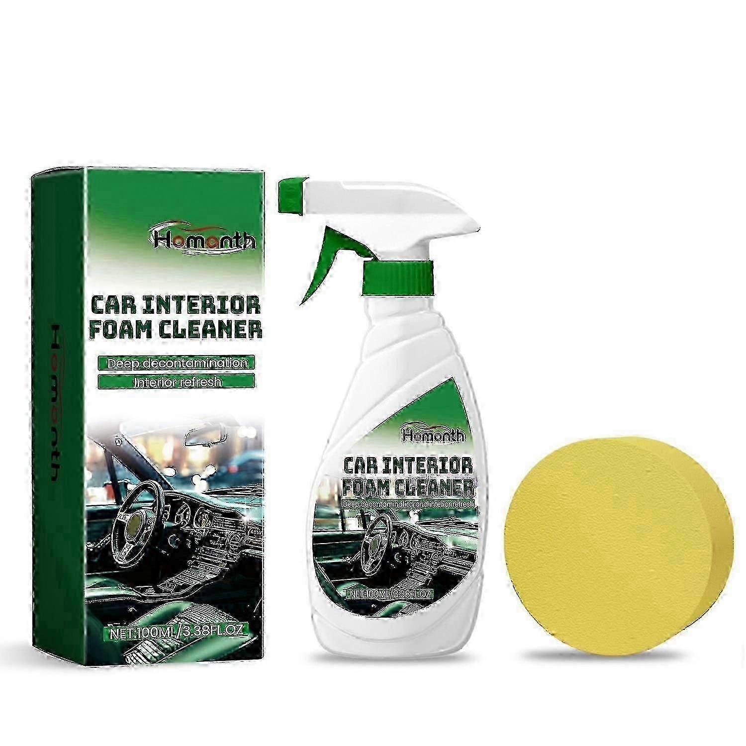 Homonth Car Interior Foam Cleaner, Seat Leather Foam Wash Free Decontamination Ceiling Retreader