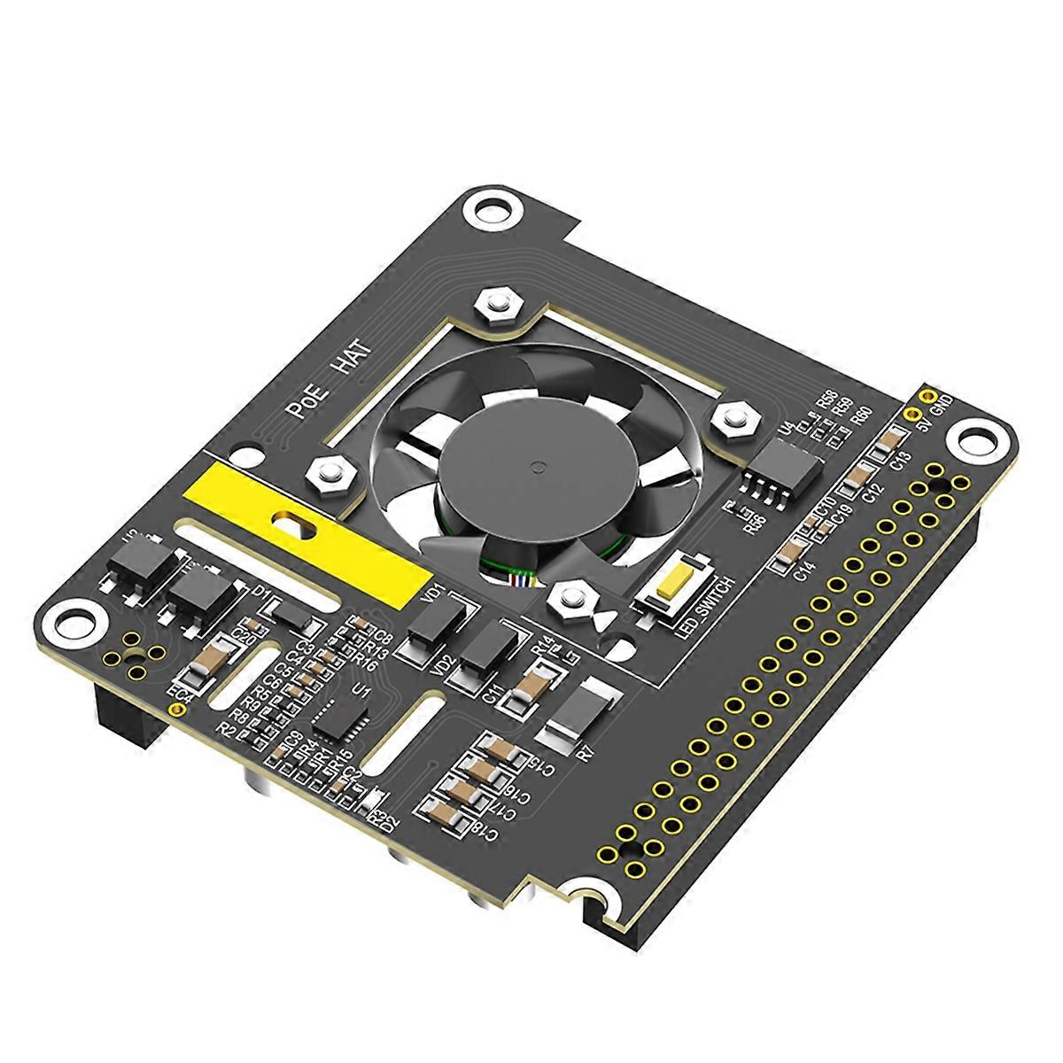 PoE HAT per Raspberry Pi 5 con ventola di raffreddamento/modulo computer 5, con luce LED di scolorimento automatico