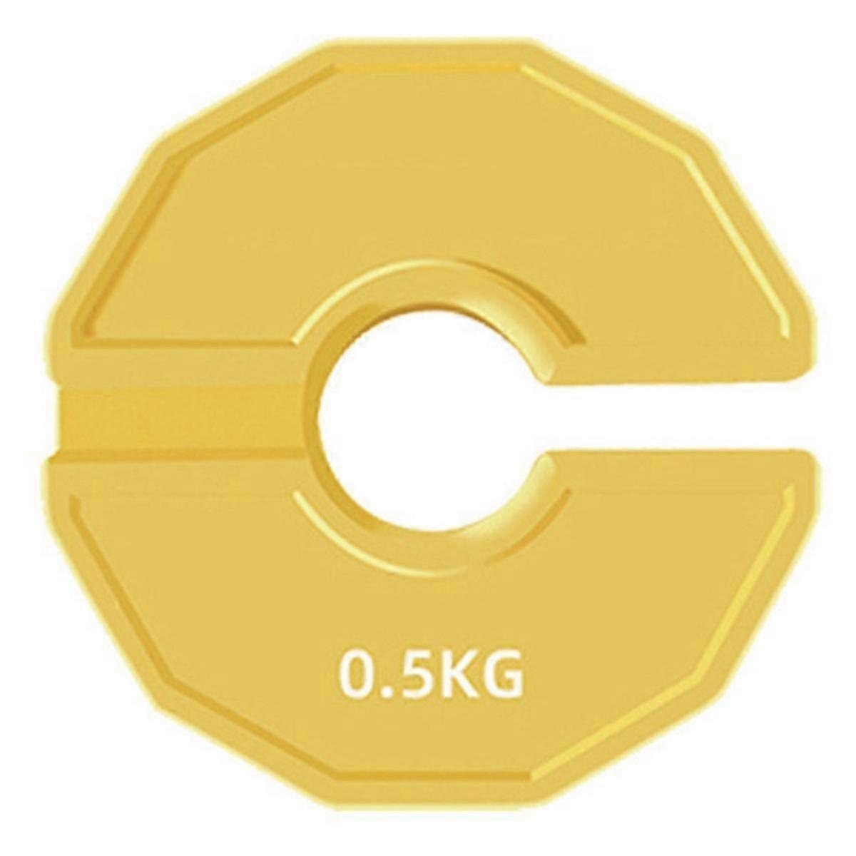 1 plaque de poids fractionné en caoutchouc pour haltères, micro-type, accessoire de gymnastique, jaune, 0,5 kg