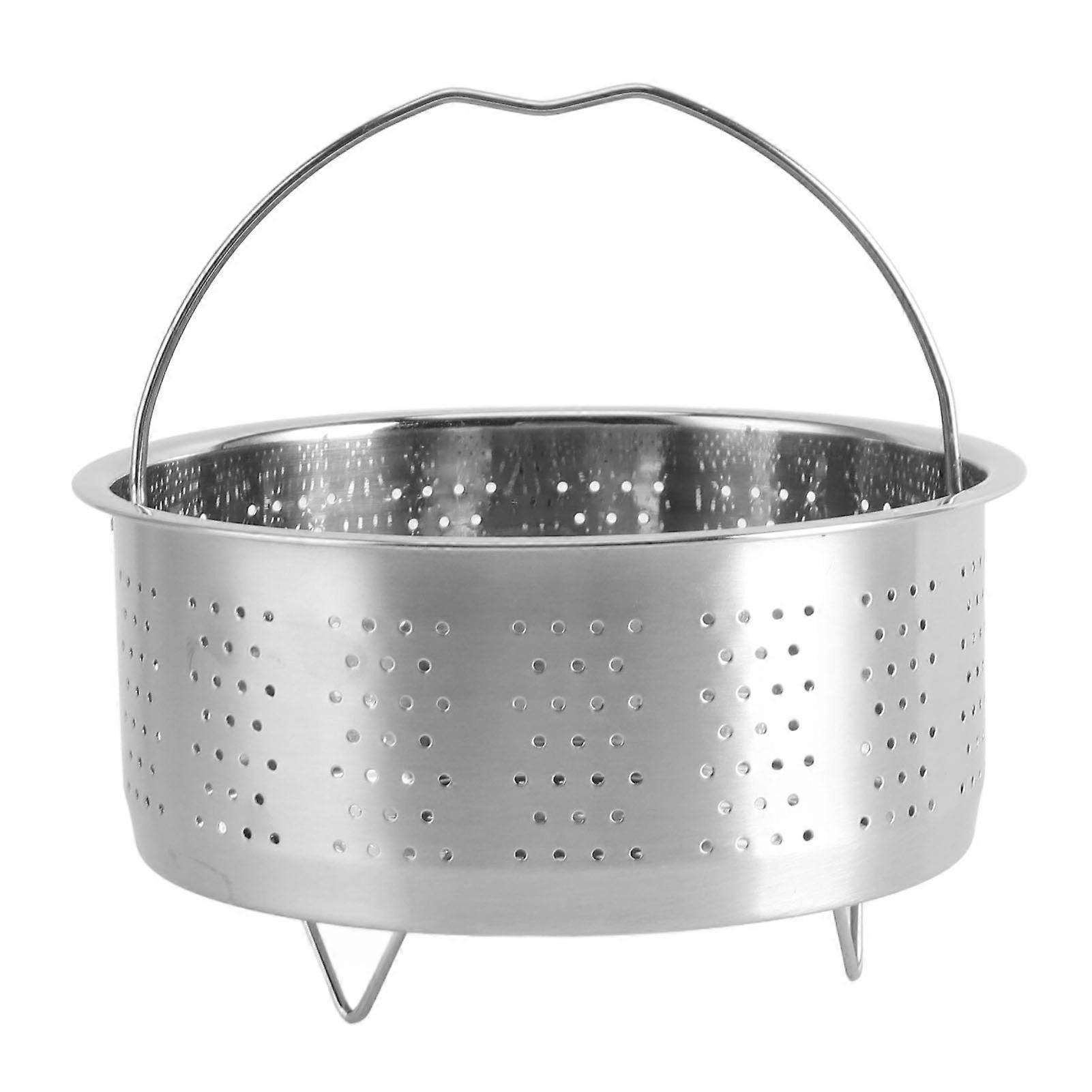 17.5cm Stainless Steel Steam Basket with Handle, Rice Cooker Insert Steaming Rack for Food, Eggs, Vegetables, Fruits, Sugar Removal Tool