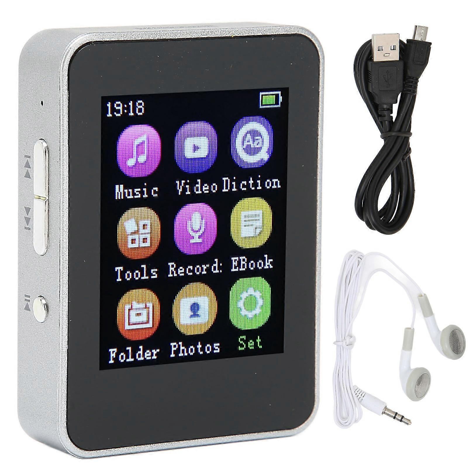 T7 MP4 Player Silver 8GB, 1.8" Screen, FM Radio, Recording, Multi-Format Support