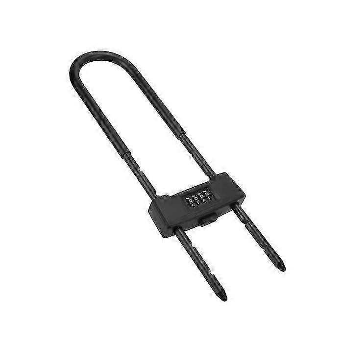 U Padlock Bicycle U Lock with Long Shackle 4 Digit Adjustable Password Lock for Glass Door