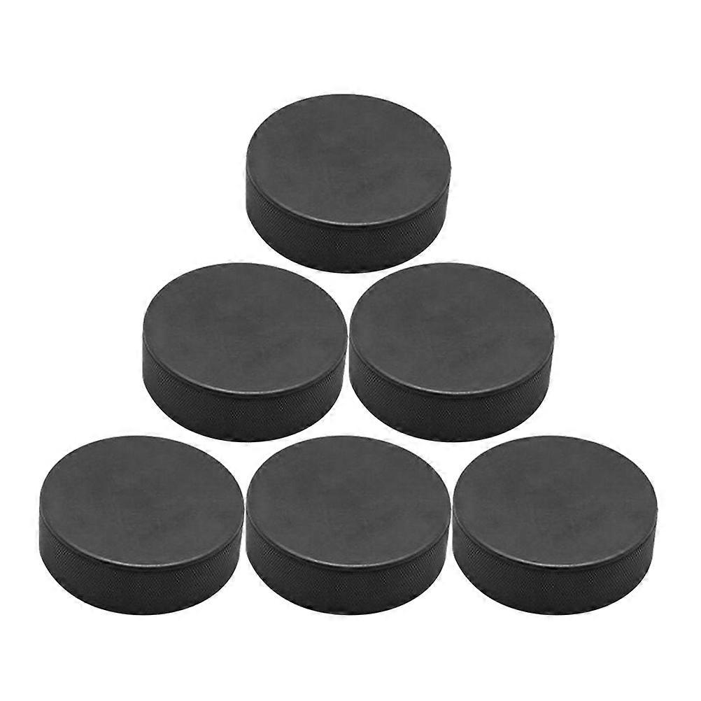 Soft Hockey Pucks Indoor Multi Use Pu Foam Hockey Race Use Round Anti Slip Texture For Children 7.50X7.50X2.50CM 6Pcs