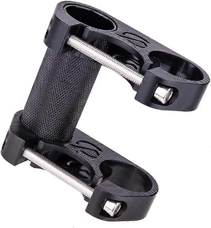 Bicycle Double Stem Riser Bicyle Handlebar Stem Adjustable Folding Bike Handlebar Stem(1pc, black)