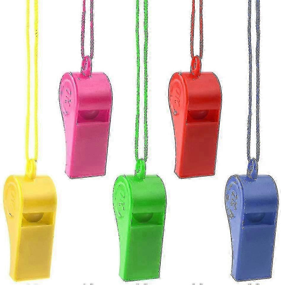 72 Colored Plastic Whistles, Trainer's Whistle with Lanyard for Sports Events, Dog 1pc