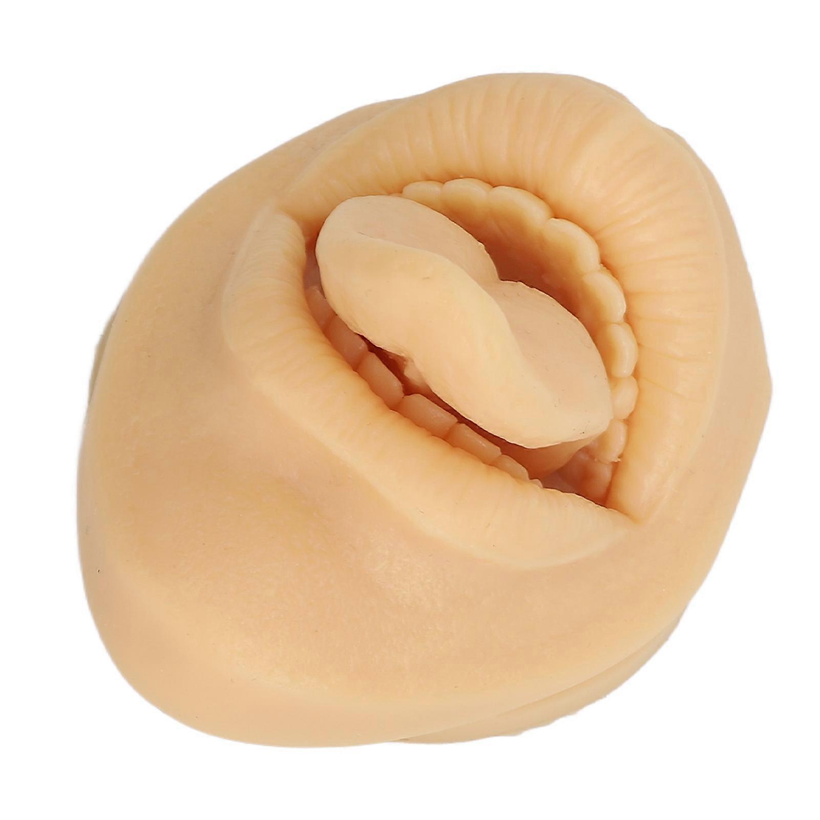 Silicone Tongue Mouth Model With Display Stand Simulated 3D Tongue Piercing Body Practice Model Skin Color
