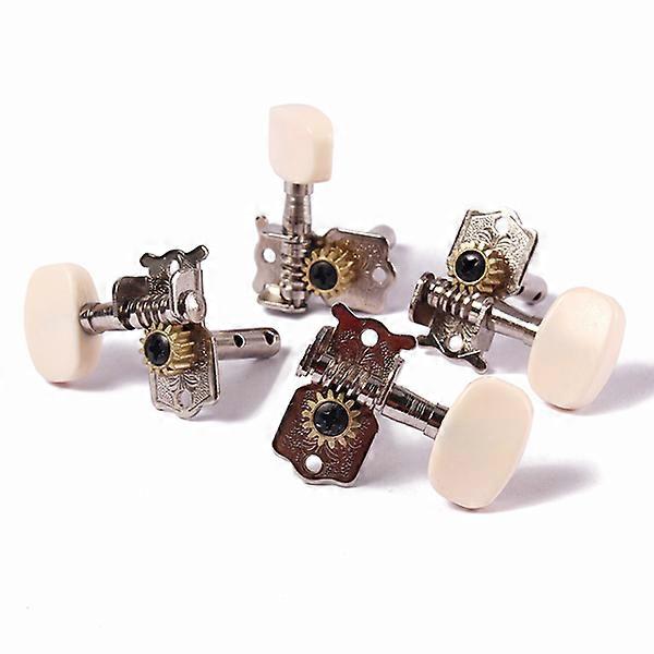 Tuning Pegs Machine Head Ukulele Tuners Button 4 Pcs for Ukulele and Small 4 String Guitar Silver Metal