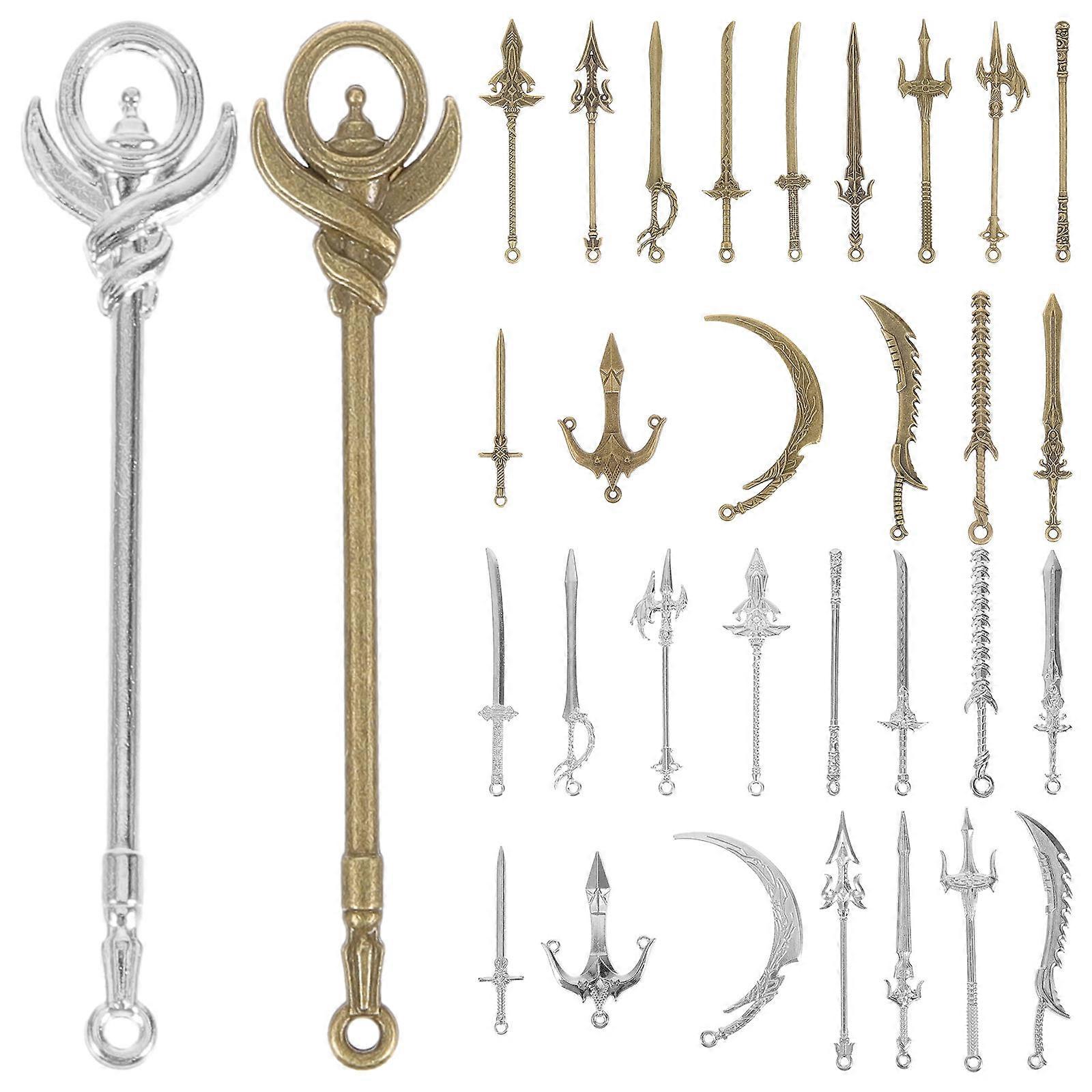 Diy Swords Charm Classical Style Sword Bracelet Pendant 32Pcs