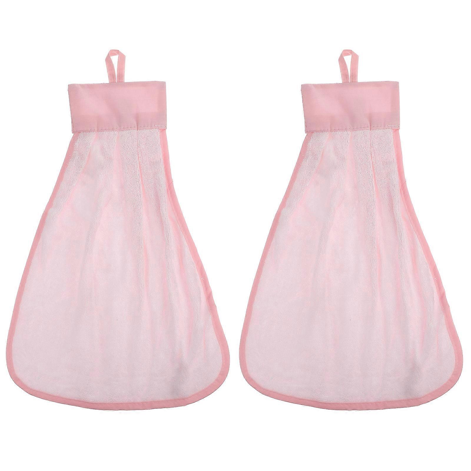 Absorbent Hand Towels Kitchen Use Bamboo Fiber 40X30CM Quick Drying 2Pcs
