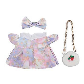 2025 Roupas de boneca de pelúcia de algodão e pano gravata borboleta 20 cm Boneca de pelúcia Roupas Vestido com saco de morango 4