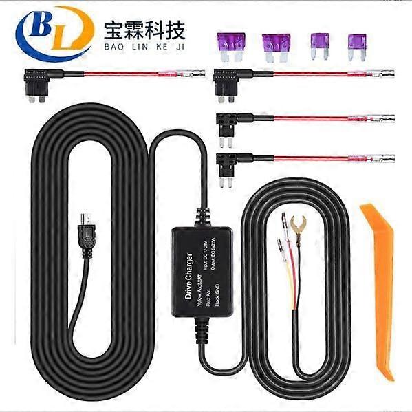 Dash Cam Hardwire Kit Mini Usb 12v 24v To 5v Car Dash Camera Hard Wire Kit With Real Low Voltage And Sevenfold Safety Protection - JA