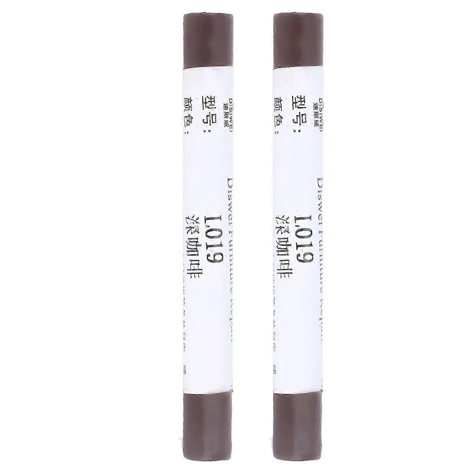 2pcs Furniture Paint Floor Repair Crayon Scratch Patch Paint Pen Wood Composite Repairing Material Coffee Color