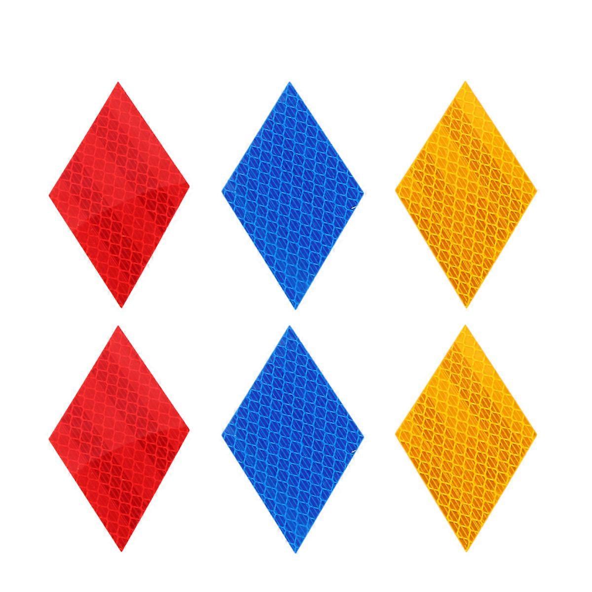 反射ステッカーひし形バイクセーフティレッド5x8.5x0.3cm防水12個