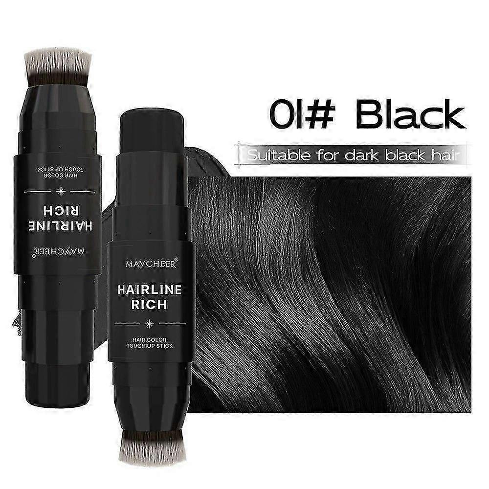 Haarwurzel Cover Up Stick, Doppelseitiger temporärer Haarfarbstift, Haaransatz Puder Stick, Haaransatz Contouring, lang anhaltende Abdeckung dünner werdendes Haar