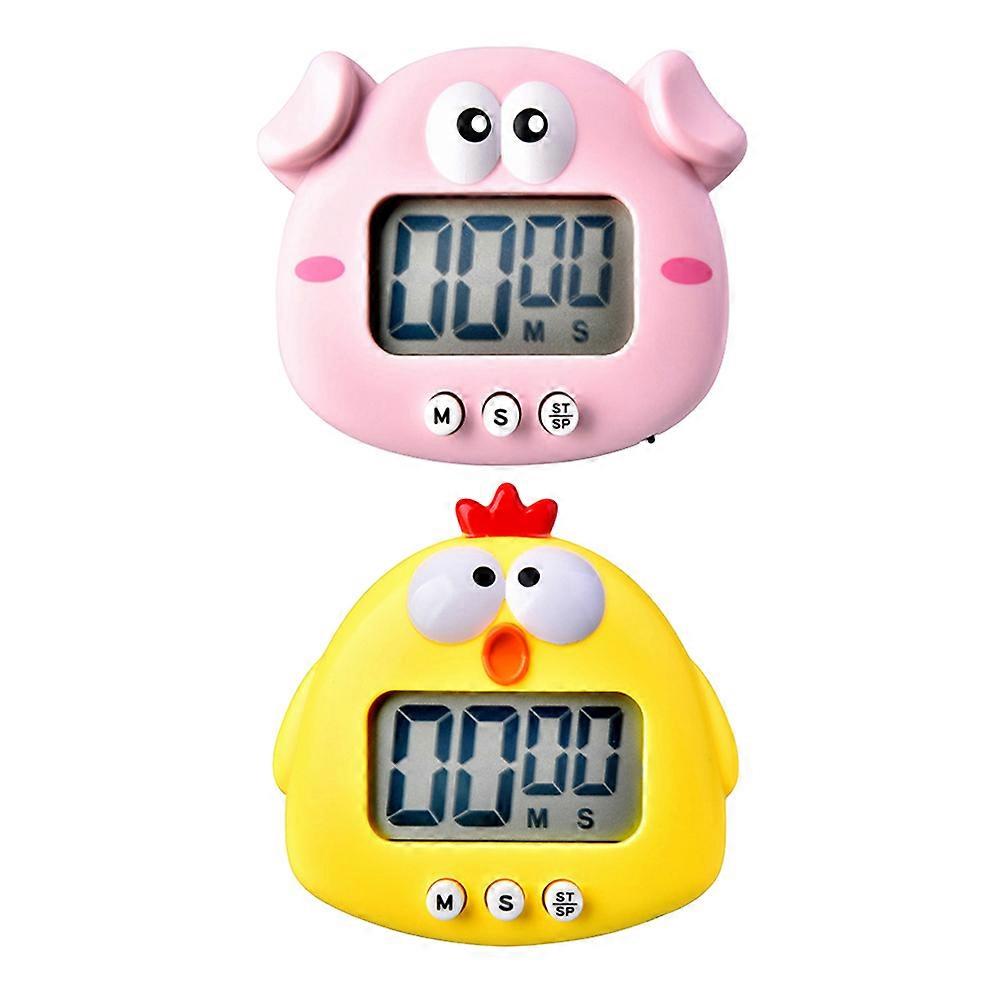 Cute Kitchen Timers Adorable Countdown Timer Magnetic Back Design Home Office Use 2Pcs