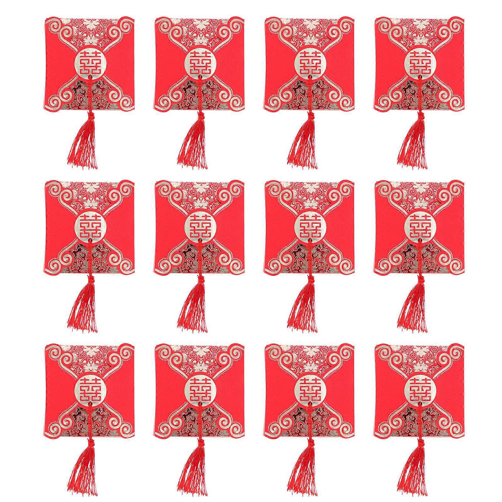 Wedding present Box Candy Boxes Packaging Square Shape Durable For Brides Red Color 3.14X3.14X2.04INCH 12Pcs