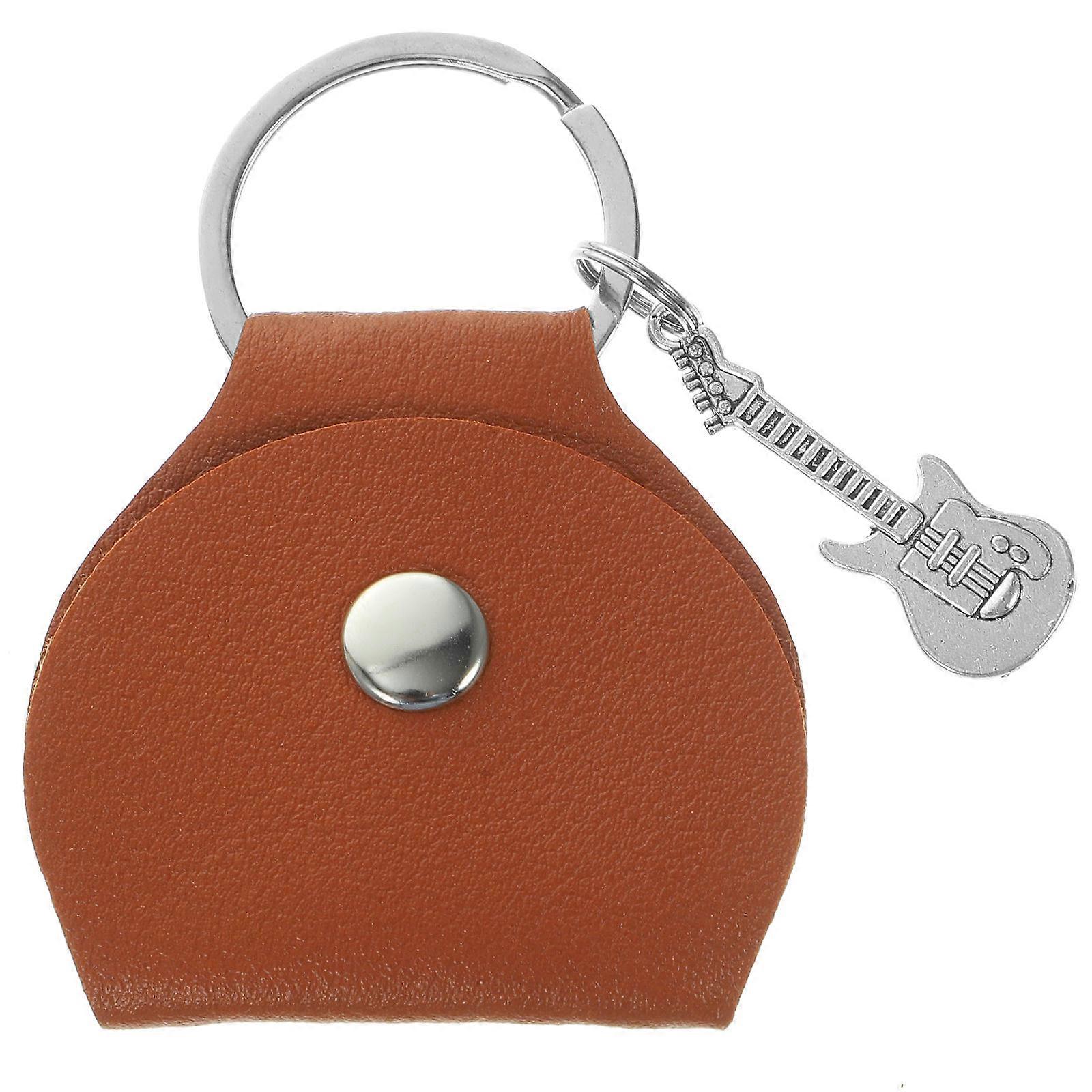 Guitar Pick Holder Keychain with PU Case & Wrench – Portable Pick Storage for Electric, Acoustic, Bass, Mandolin, and Ukulele