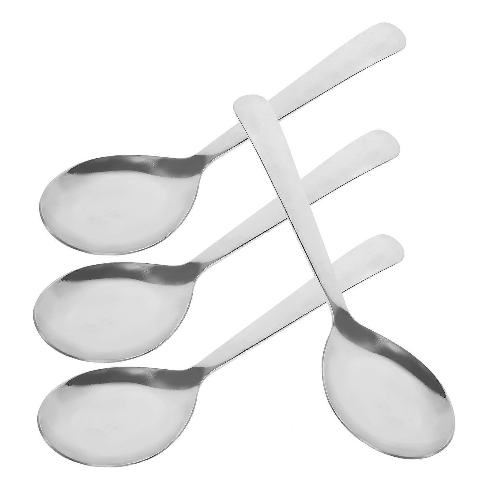 Metal Serving Spoons Stainless Steel Dinner Spoons Tableware Home Dining 4Pcs