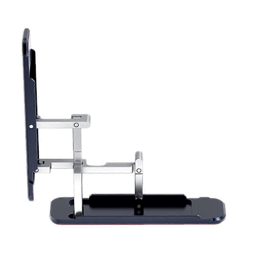 1pc Aluminum Alloy Phone Tablet Back Adhesive Folding Bracket Rack Black