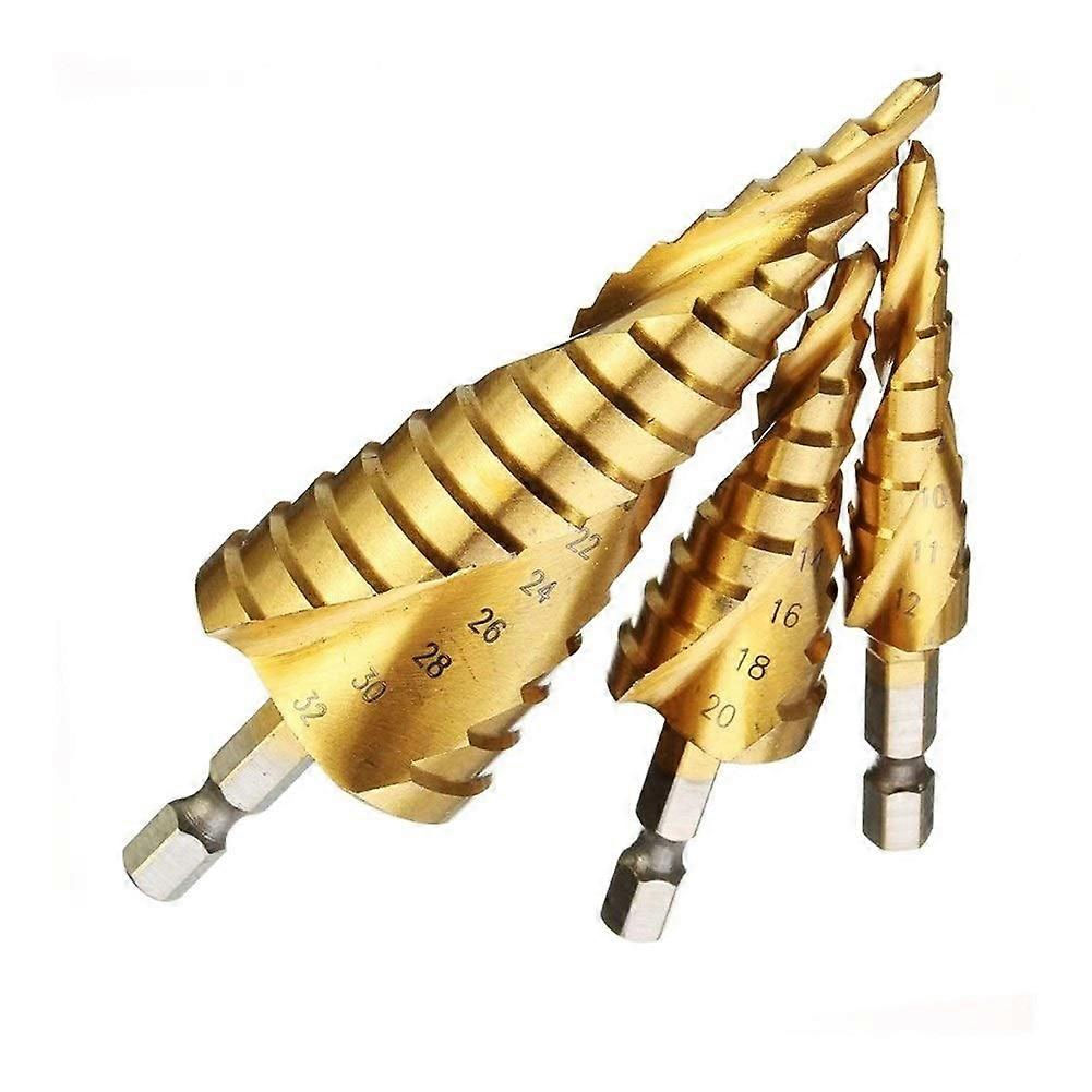 Carbide Step Drill Bit Spiral Groove Center Drill Bit Titanium Step Cone Bit 4/32 Spiral
