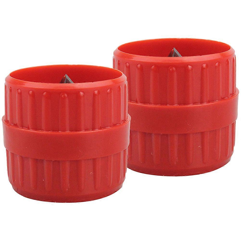 Copper Pipe Deburring For Installation Red 4.8x4.8x4.1cm Prevent Leaks 2Pcs