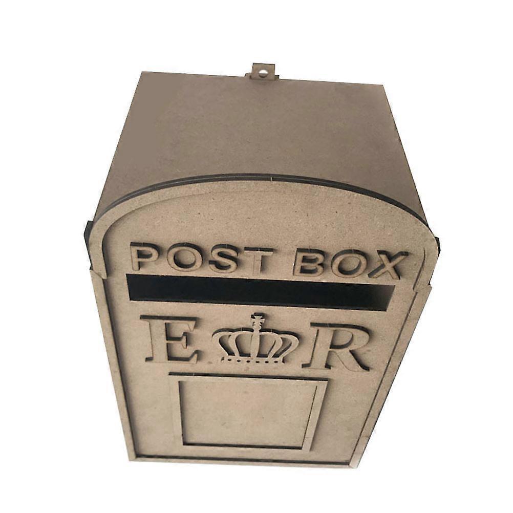 Wedding Card Case Diy Wooden Wedding Greeting Box Mr Mrs Knot Rectangular Flower Holder Khaki 32*20*20cm 1PC