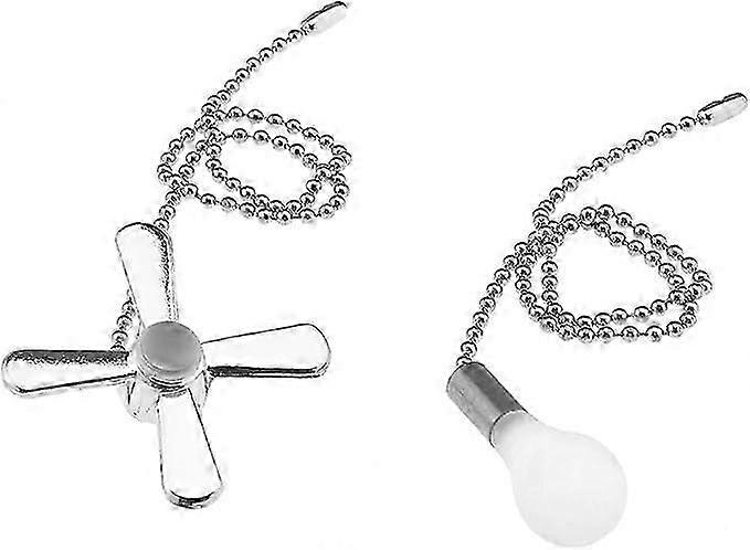 Pair of 12 Inch Metal Pendant Ceiling Fan Pull Chain Set with Connector