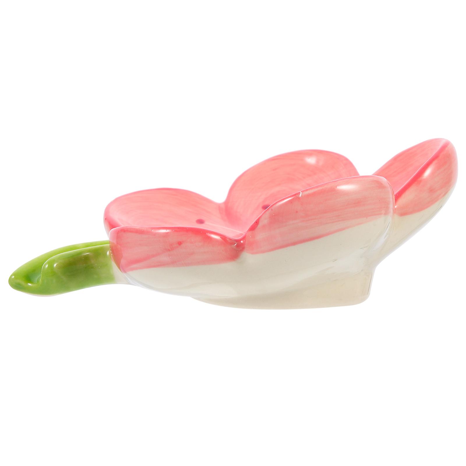 Lovely Ceramic Soap Holder For Bathroom Sink Daily Use Pink 14.6X11X5CM Drain Rack Preserve Soap Life 1Pcs
