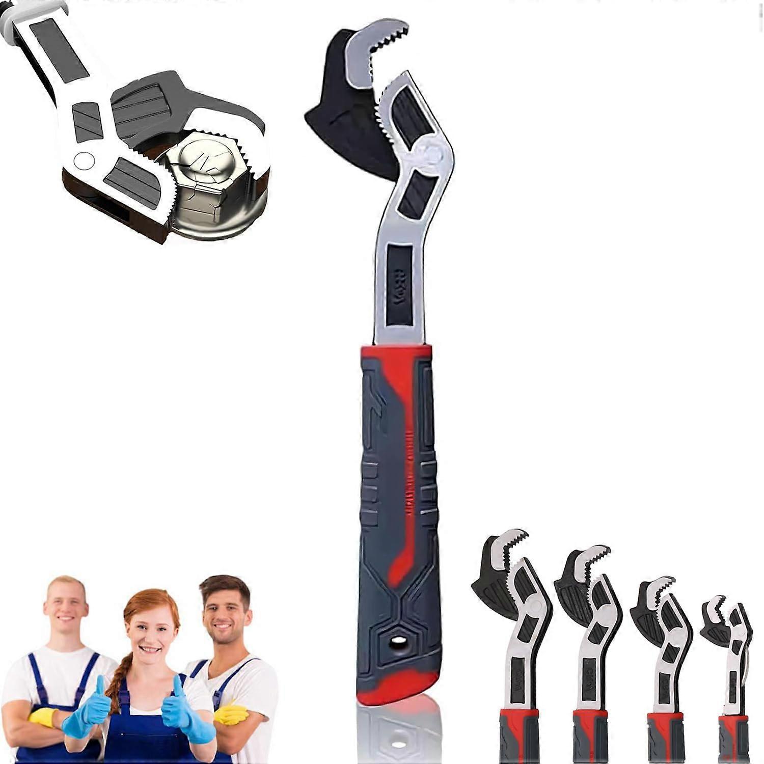 Self Locking Wrench, 6' 8' 10' 12' Multifunctional Self Adjusting Pipe Wrench (10in)