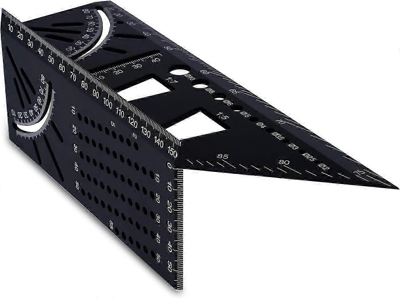 3Dアルミニウム合金大工の正方形 - プロの角度定規 - 90〜45度 - 木工測定定規