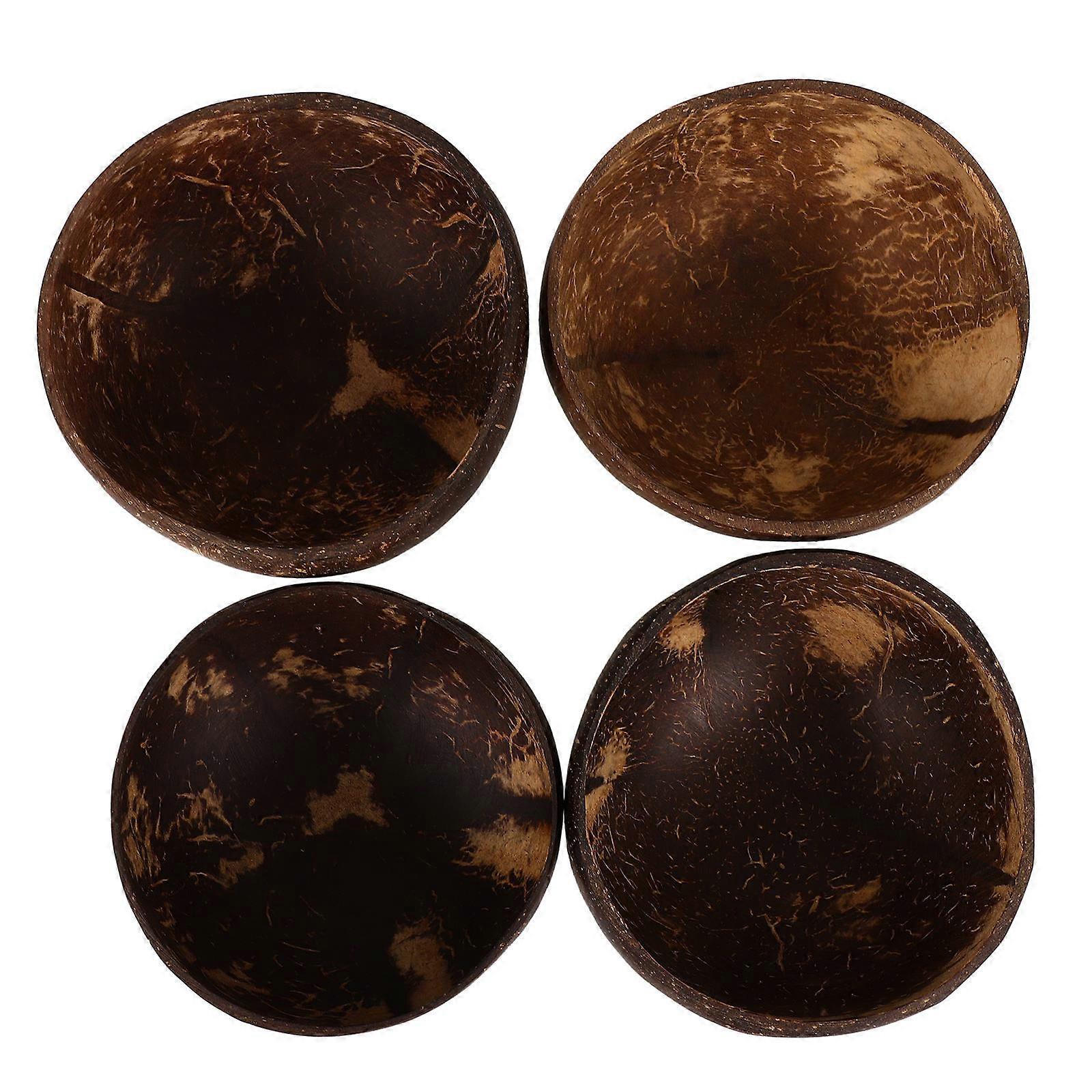 Small Coconut Bowls Natural Coconut Shell Bowl For Table Decoration Southeast Asian Theme 4Pcs