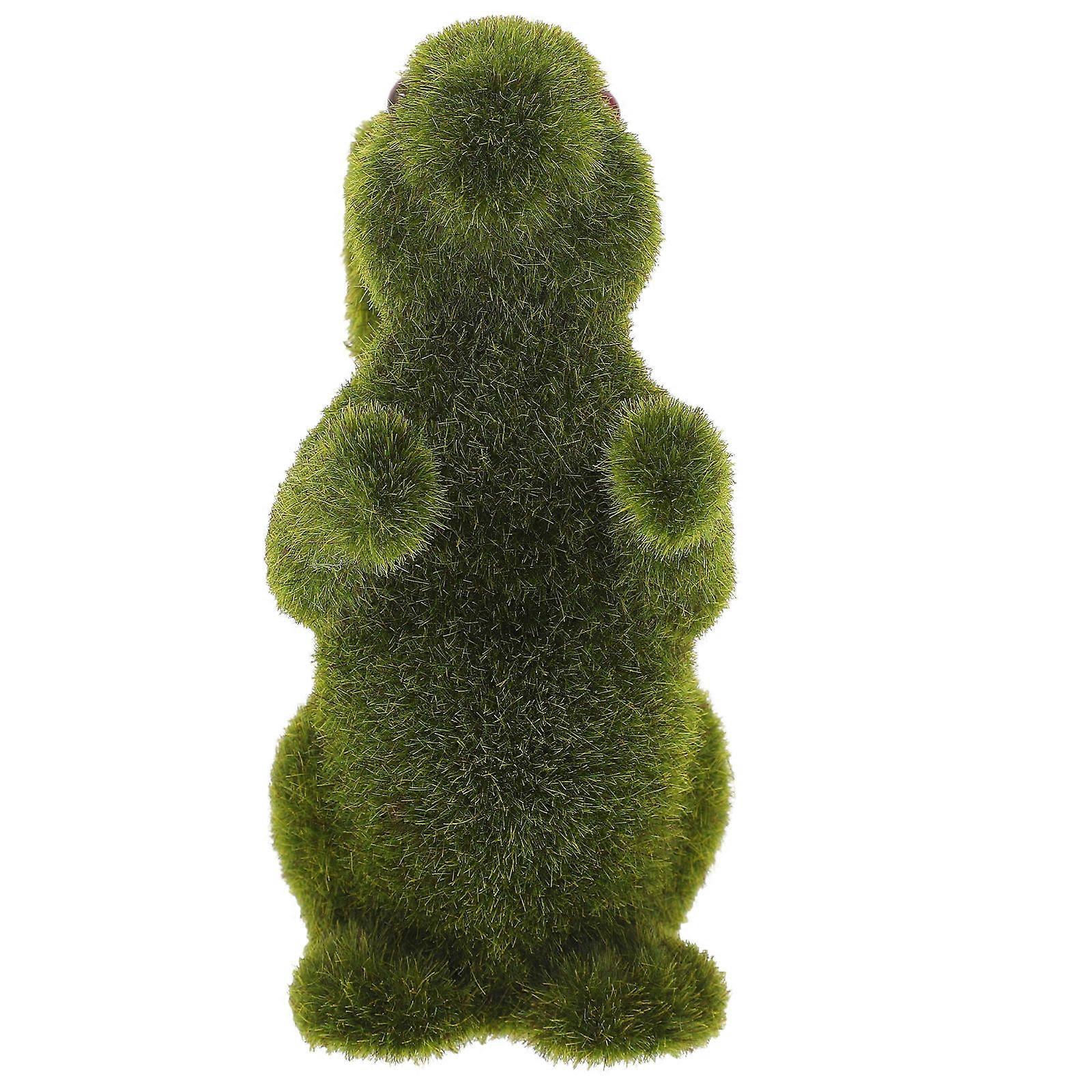 Rabbit Desktop Ornaments Easter Flocking Statue Bunny Adornment Lovely Rabbit Model Themed Party 16.00X12.00X10.00cm 1Pcs