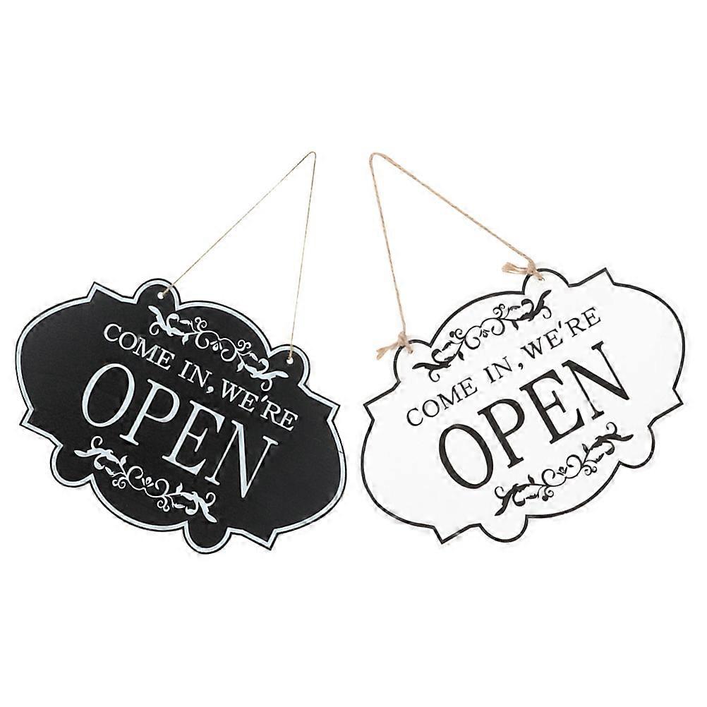 Bathroom Signs For Home Open Closed Sign Business Status Indicator Commercial Use 17x78inch Black Rectangular 2Pcs
