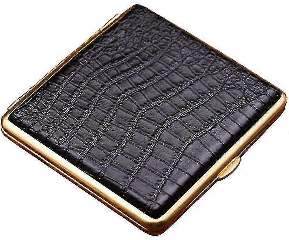 Leather Cigarette Case Ultra Thin Portable Men's Advanced Anti Pressure Cigarettes Box Can Hold 20