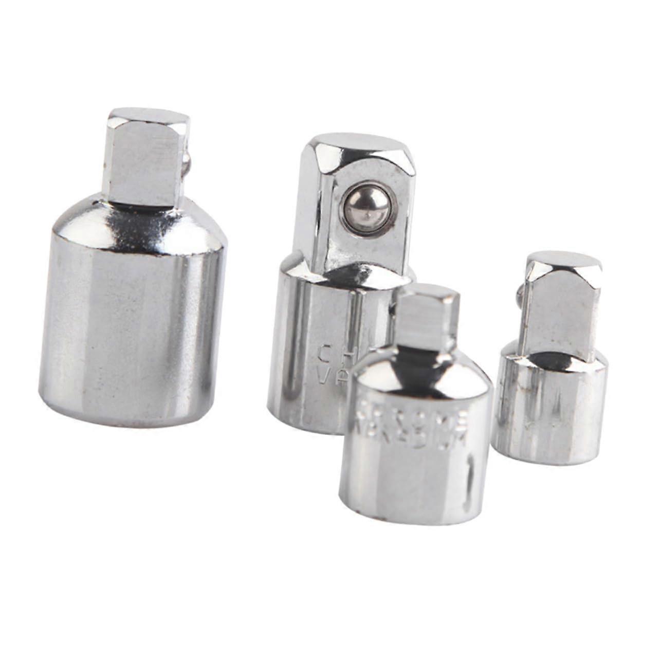Socket Converter Set 4 Pieces Ratchet Reducer Industrial Grade Durable Steel Compatible with Standard Sizes