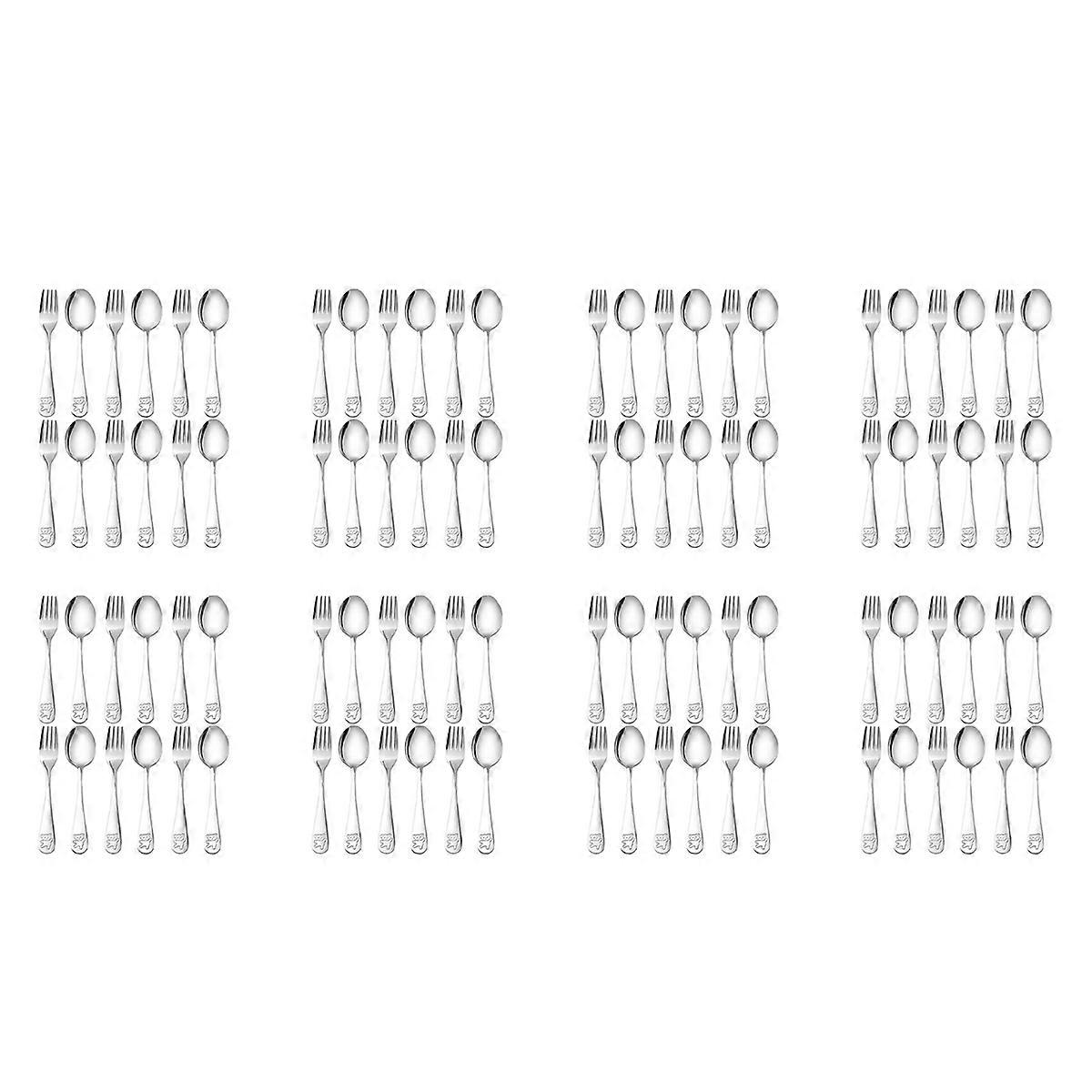 Kids Silverware Stainless Steel Children's Safe Flatware Child Spoon and Fork Set Toddler Utensils