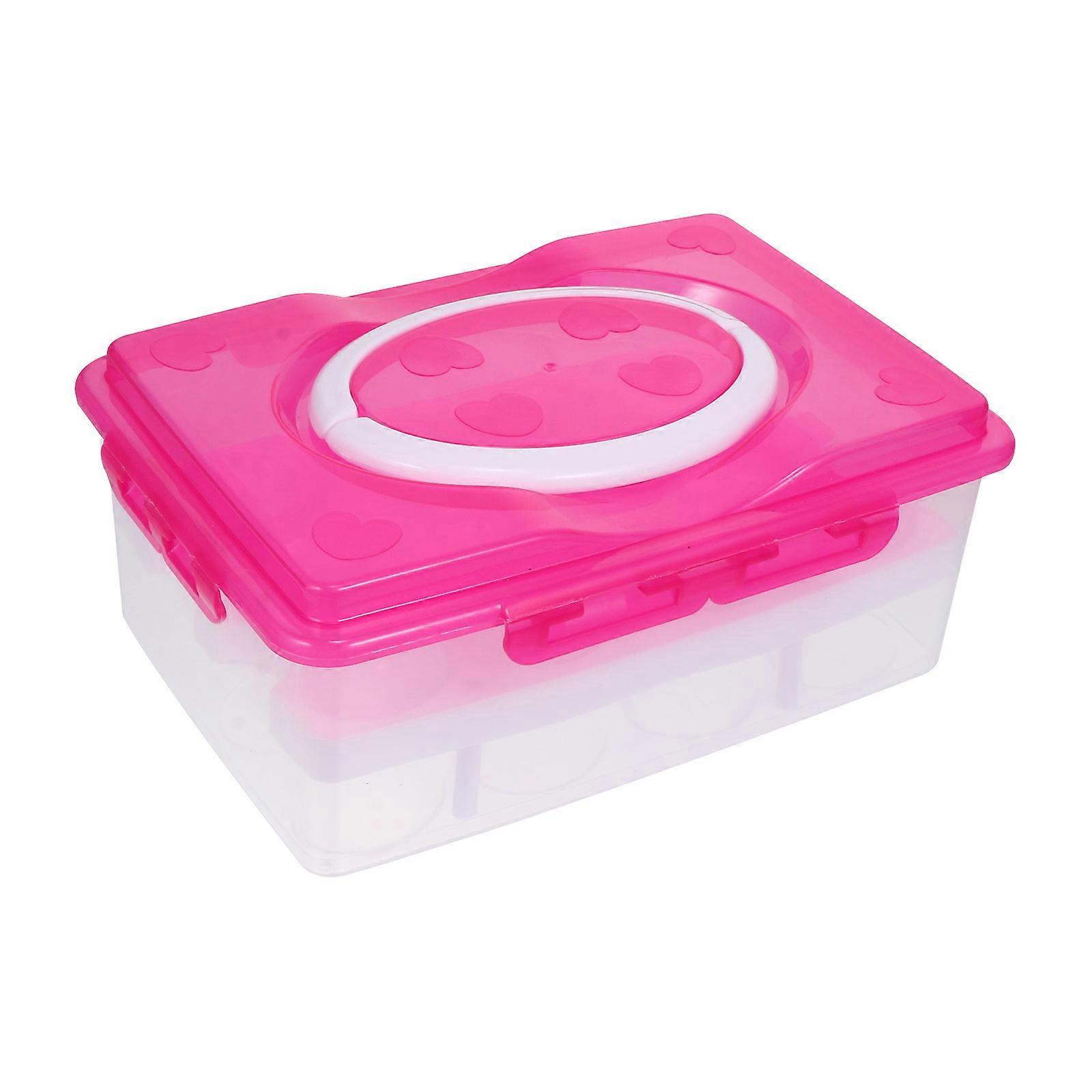 Stackable Egg Holder Double Layer Egg Packaging Box Rosy 24Grids Easy to Move 1Set