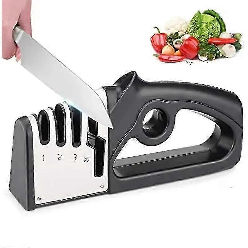 4 In 1 Multifunction Kitchen Knife Quick Sharpener Handheld Multi-Stage Sharpening Tool