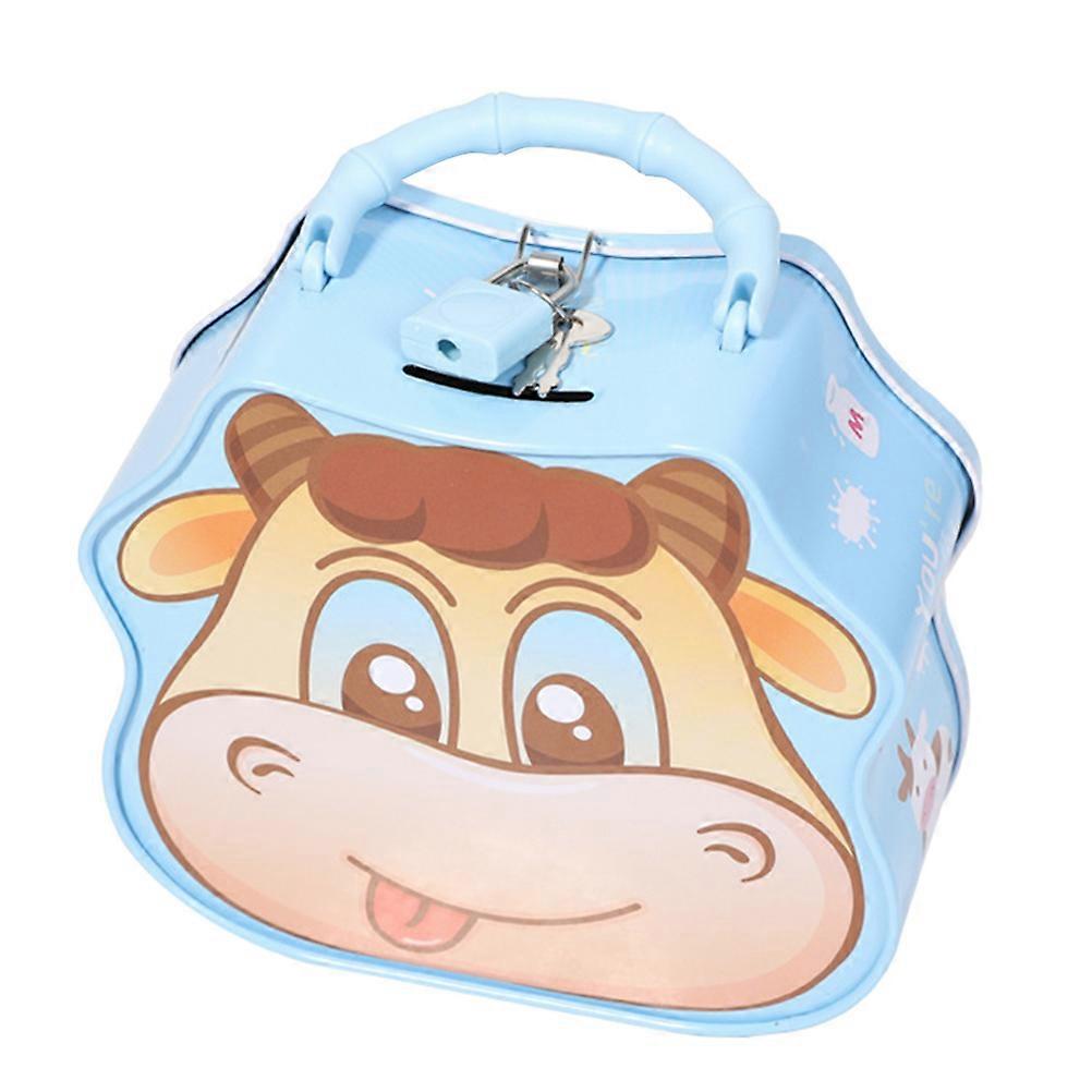 Saving Box Cowpiggy Bank Tinplate Coin Storage Tank Multi Color Financial Management Tool For Children 1Set