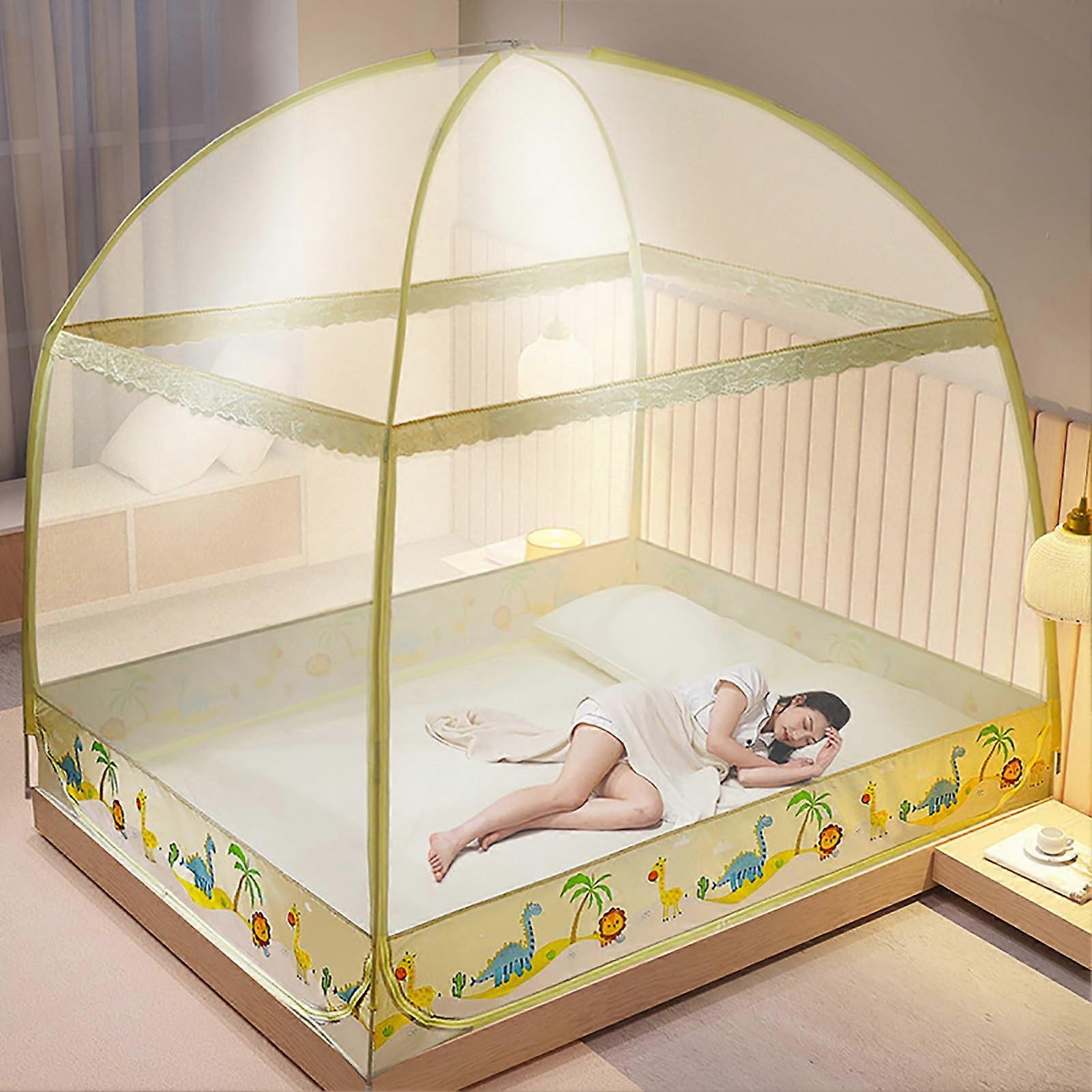 Mosquito net for bed, foldable, mosquito net tent, canopy, bed curtains, popup mosquito net tent, portable mosquito net, C, 1.8 x 2.2 m