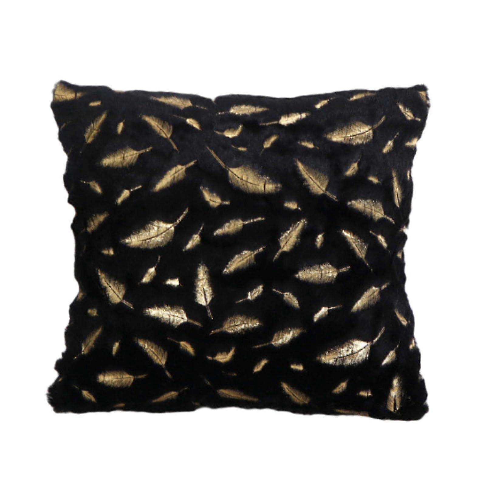 Pillow Covers 2 Pack Short Plush Foil Cushion Covers Big Red Black for Sofa and Bedside Decor