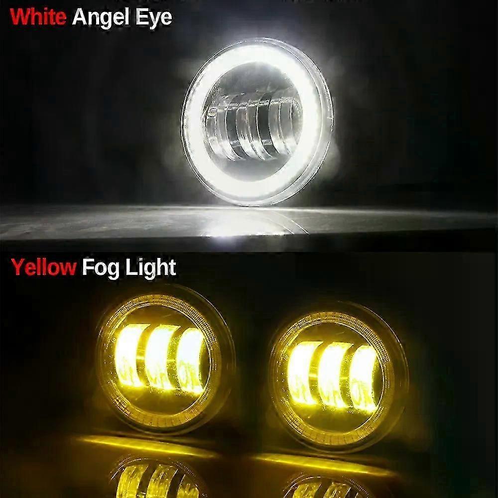 Compatible 2 X Angel Eye Fog Light Assembly For Suzuki Jimny JB64 JB74 2018 2019 2020 30W 6000LM Car LED Fog Daytime Running Lamp DRL H11