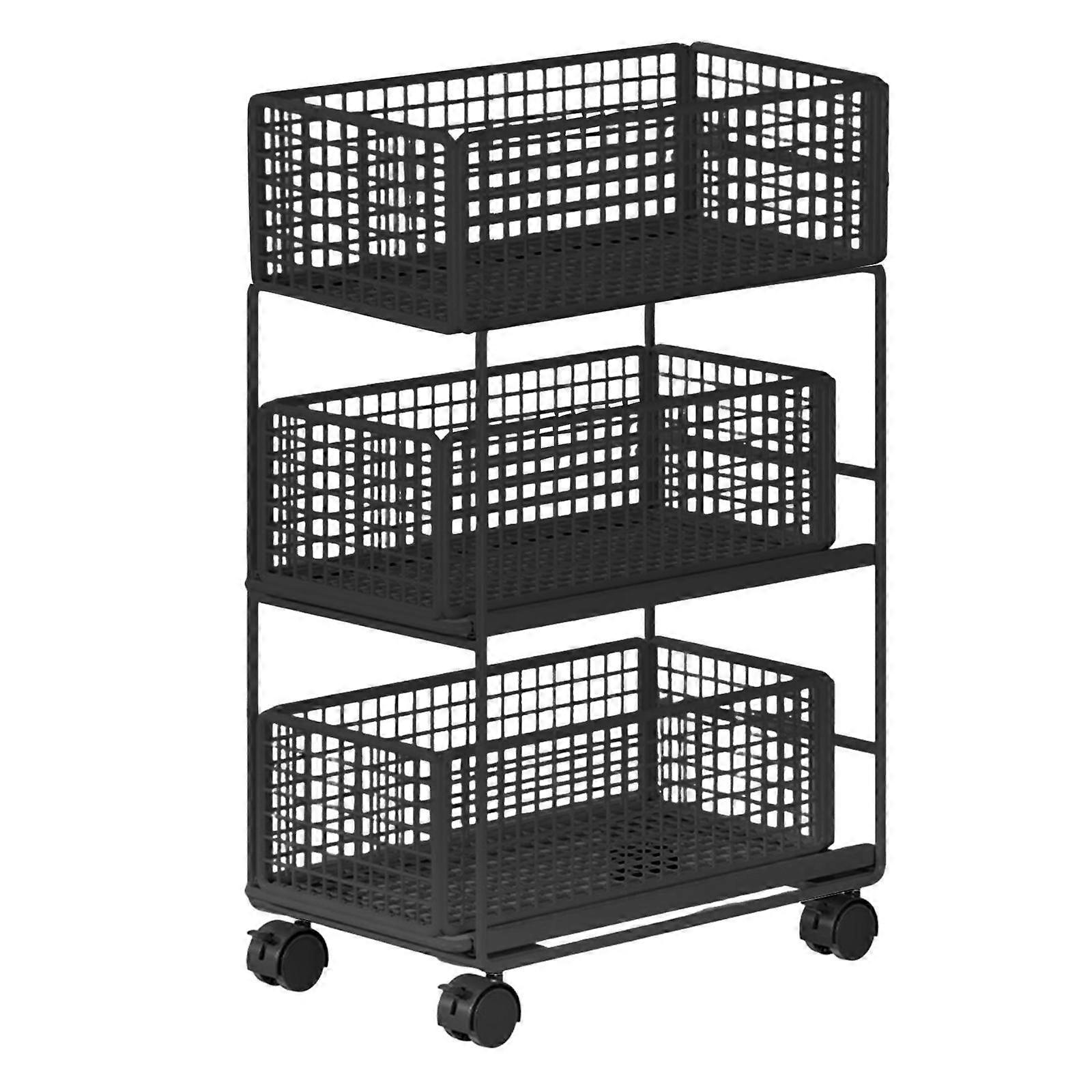 Rolling Storage Organizer with Casters Space Saving Multifunctional under Desk