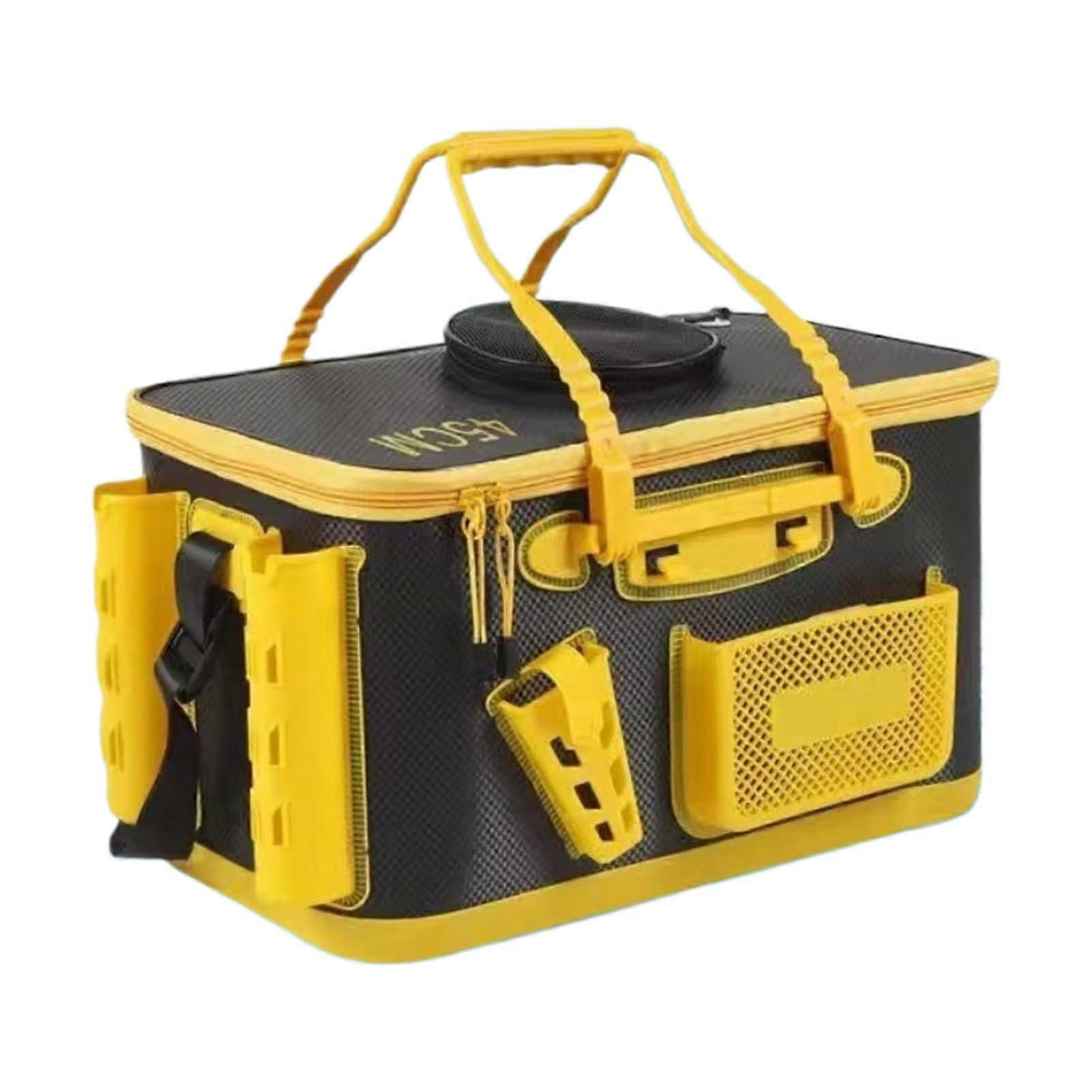 Portable fishing bucket with handle, multifunctional bait tank, fishing container.