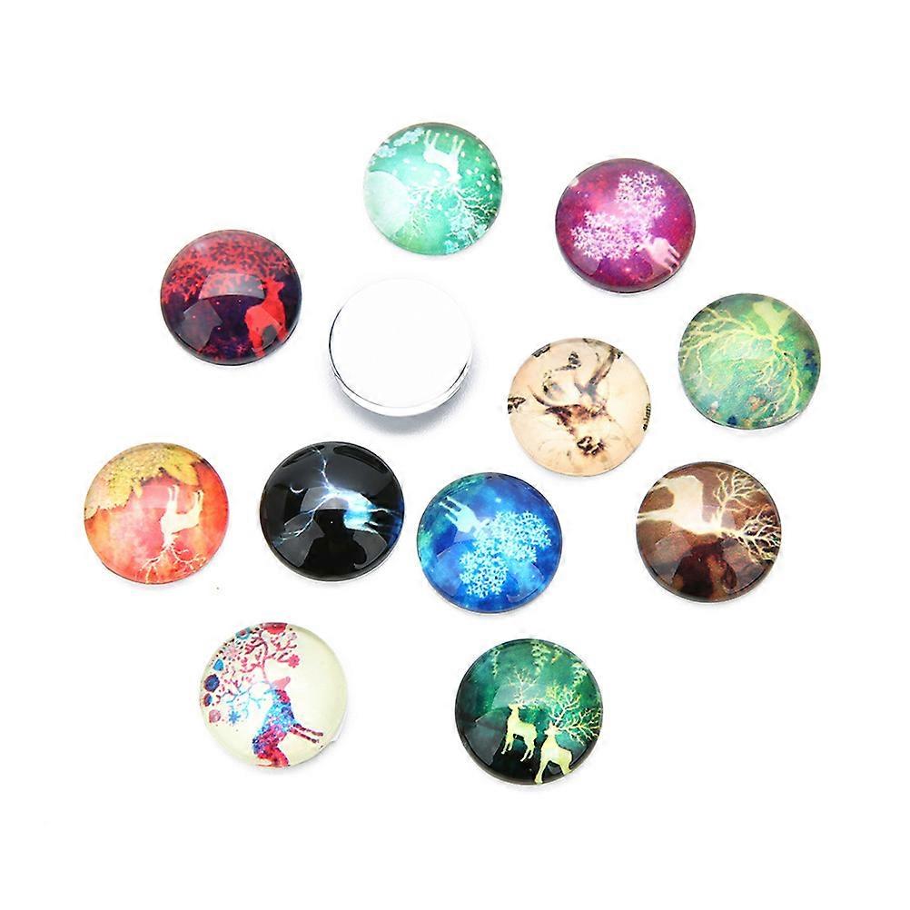 Round Glass Pendant Stylish Glass Patches for Artists and Craft Enthusiasts Assorted Color 20Pcs